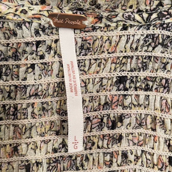 Free People Cream and Black Floral Blouse - Picture 3 of 12